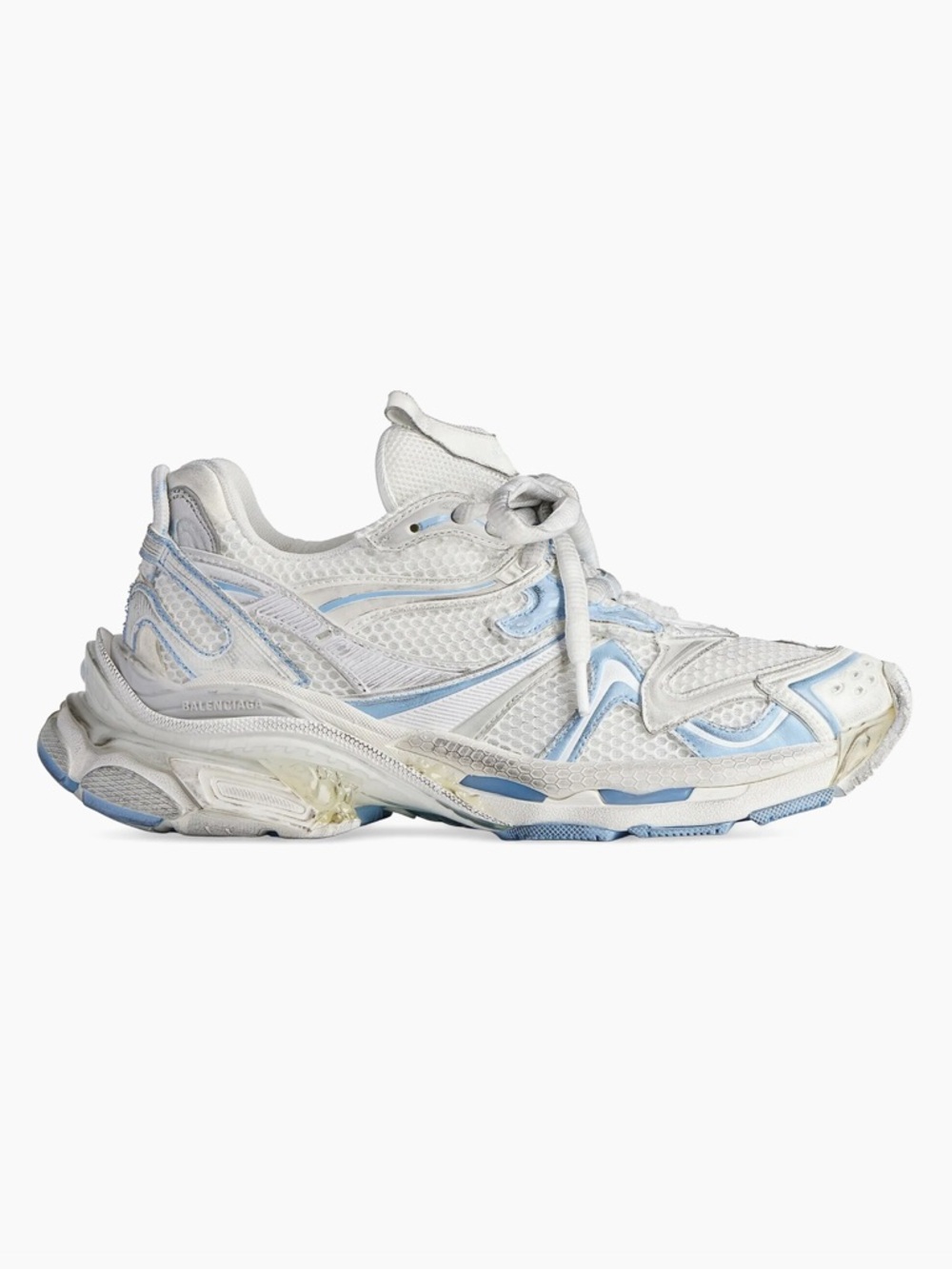 Balenciaga NEW in box Runner 2.0 Sneakers white/ cream/ pastel blue 38 - Picture 3 of 14